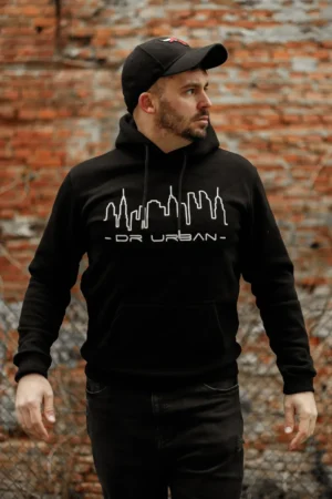 Crni duks sa kapuljačom unisex